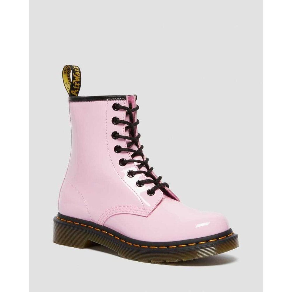 NEW Dr. Martens 1460 Pale Pink Patent Leather Lace Up Boots - Picture 2 of 13